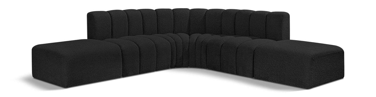 Yara 146" Boucle Fabric Upholstered Sectional, 6-Piece