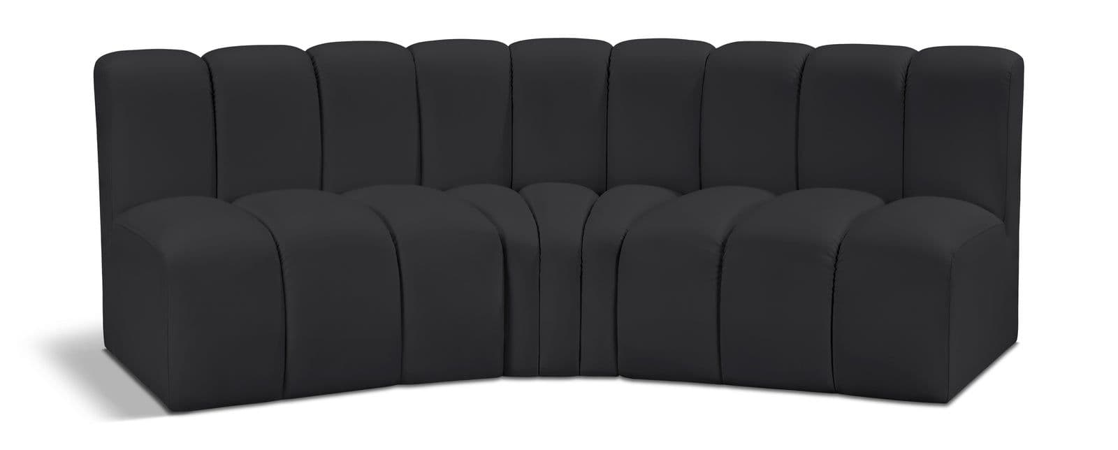 Yara 86" Vegan Leather Upholstered Sectional, 3-Piece