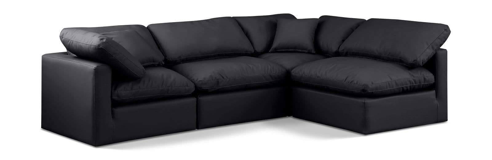 Sloane 105" Vegan Leather Upholstered Sectional, 4-Piece (Style 2)