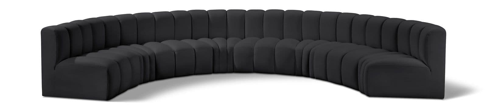 Yara 162" Vegan Leather Upholstered Sectional, 8-Piece