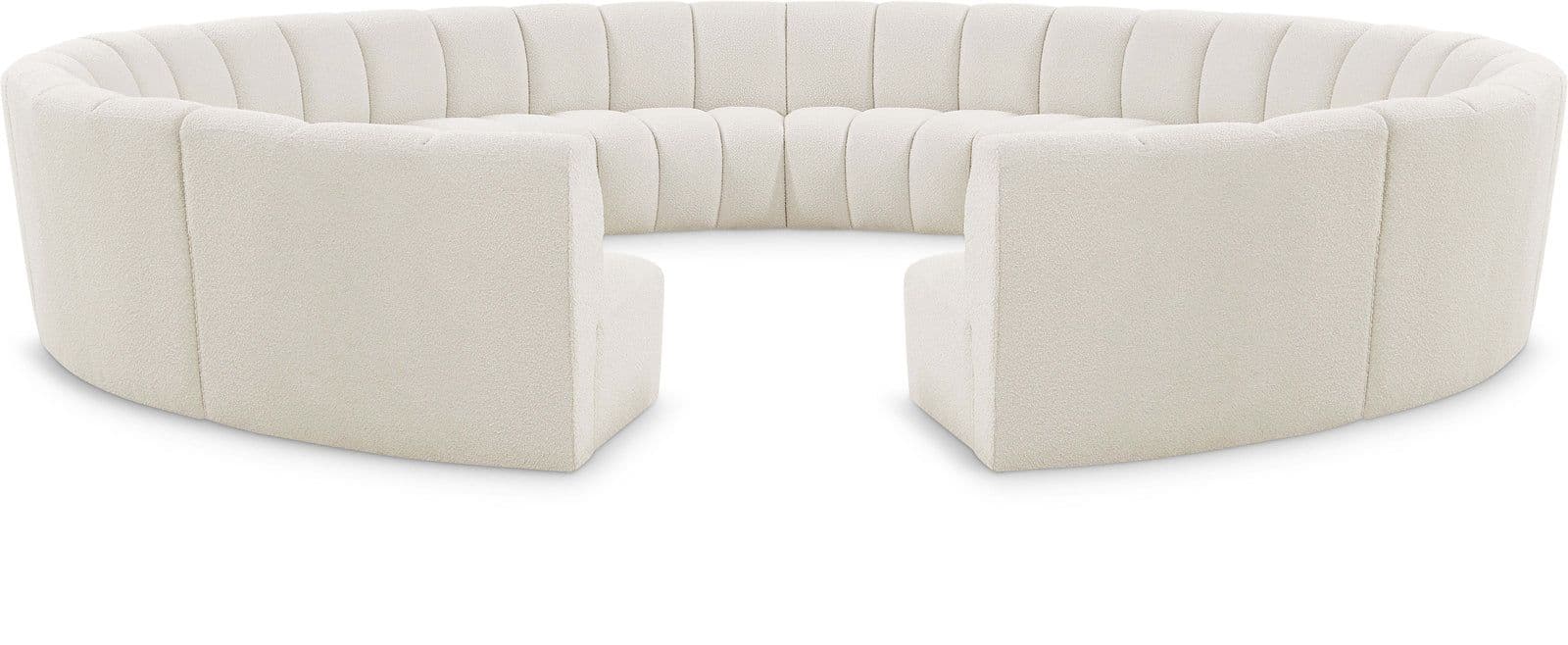 Isolde 178" Cream Boucle Fabric Upholstered Sectional, 12-Piece