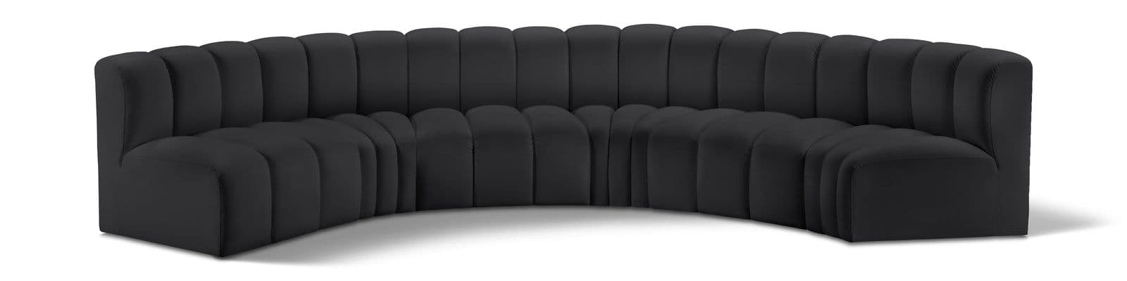 Yara 151" Vegan Leather Upholstered Sectional, 6-Piece