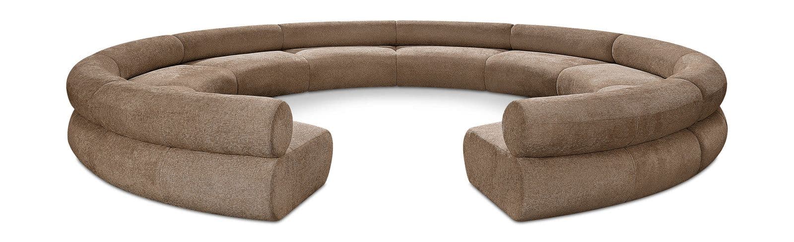 Harper 202" Chenille Fabric Upholstered Sectional, 10-Piece