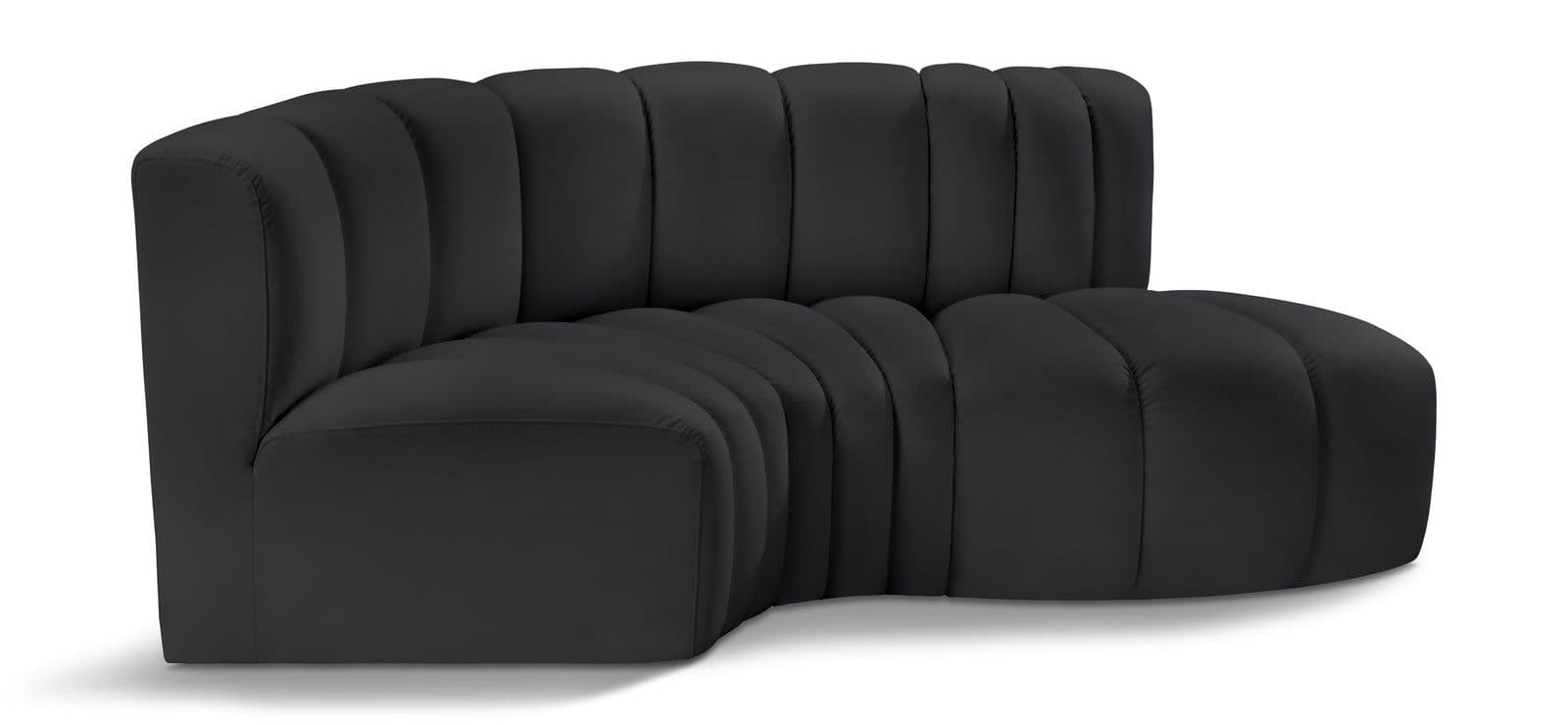 Yara 70" Vegan Leather Upholstered Sectional, 3-Piece
