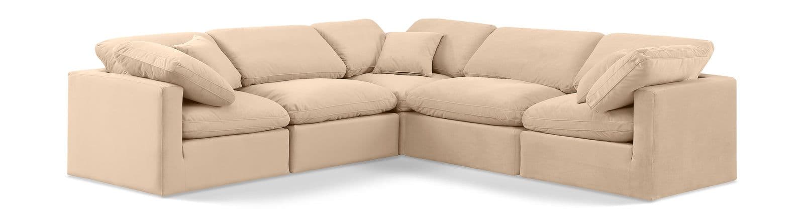 Sloane 105" Velvet Upholstered Sectional, 5-Piece (Style 2)
