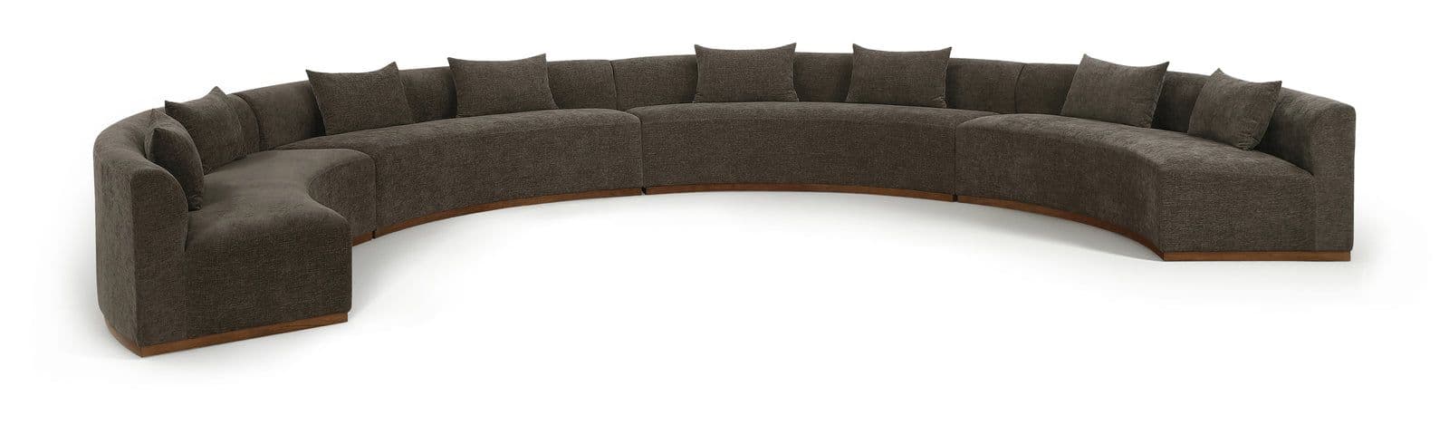 Orla 225.25" Brown Chenille Fabric Upholstered Sectional, 4-Piece
