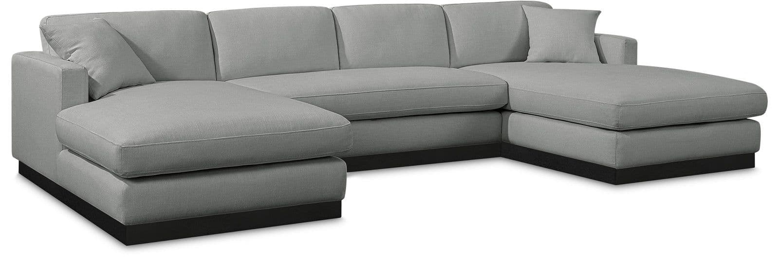 Bellamy 127" Grey Linen Textured Fabric Upholstered Sectional, 3-Piece