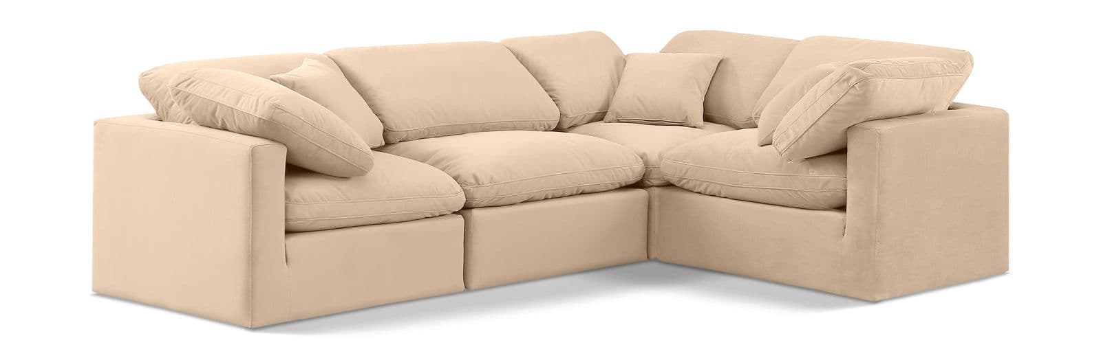 Sloane 105" Velvet Upholstered Sectional, 4-Piece (Style 3)