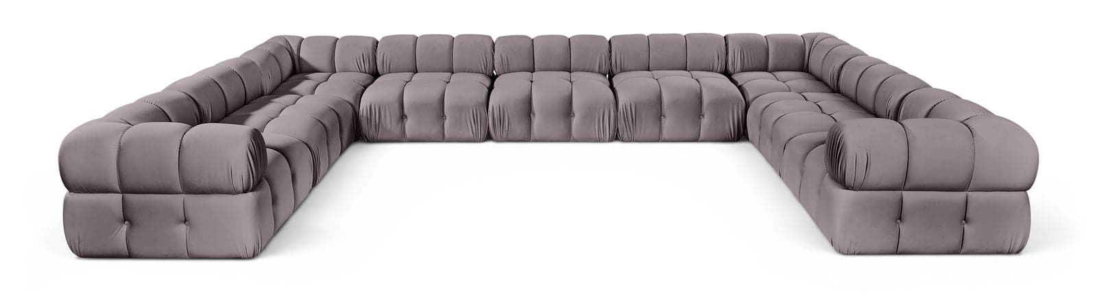 Camden Taupe Velvet Performance Fabric Upholstered Sectional, 9-Piece — View 1 (1/3)