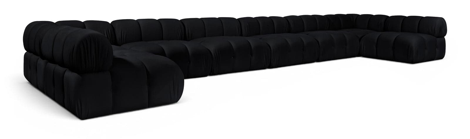 Camden Black Velvet Performance Fabric Upholstered Sectional, 8-Piece (Style 3) — Vista 1 (1/3)