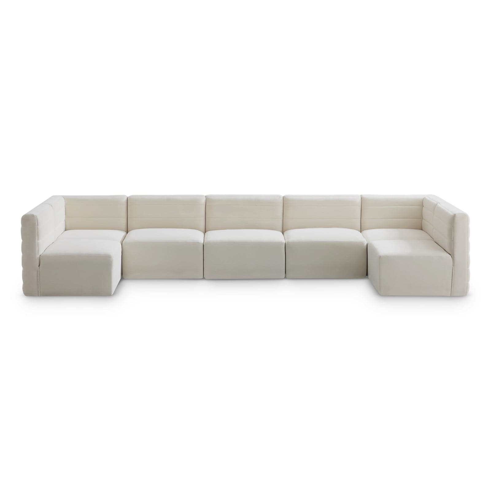Opal 157" Cream Velvet Upholstered Comfort Sectional, 7-Piece — Vista 1 (1/3)