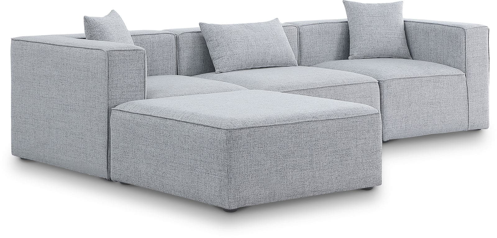 Farrah 108" Grey Fabric Upholstered Sectional, 4-Piece — Vista 1 (1/3)