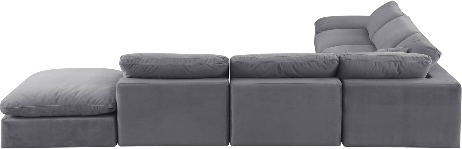 Farrah 157" Grey Velvet Upholstered Sectional, 7-Piece — View 1 (1/3)