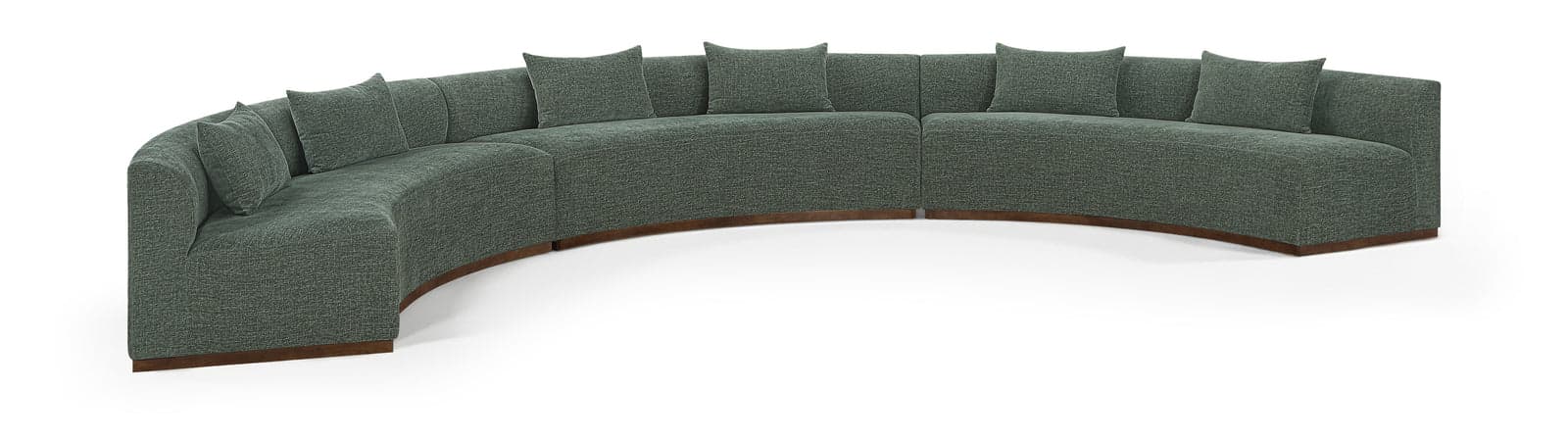 Orla 221.25" Olive Chenille Fabric Upholstered Sectional, 3-Piece — Vista 1 (1/3)