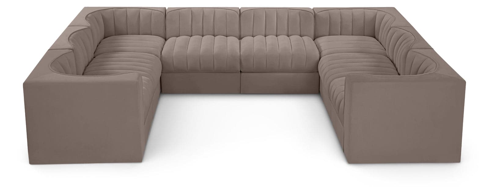 Talia Taupe Velvet Performance Fabric Upholstered Sectional — Vista 1 (1/3)