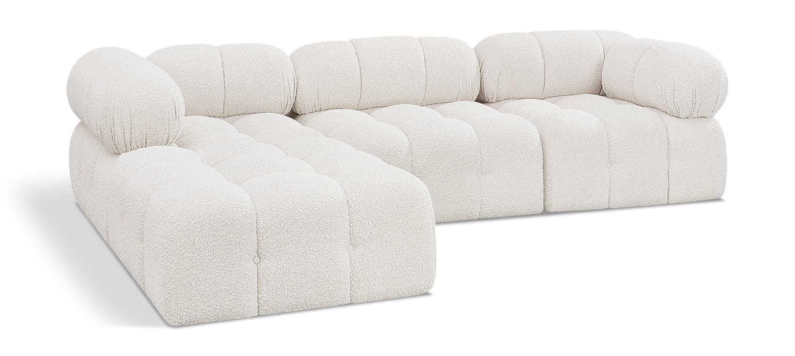 Darcy 102" Cream Boucle Fabric Upholstered Sectional, 4-Piece (Style 2) — Vista 1 (1/3)