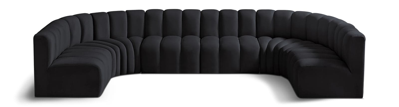 Yara 150" Velvet Upholstered Sectional, 8-Piece — View 1 (1/6)