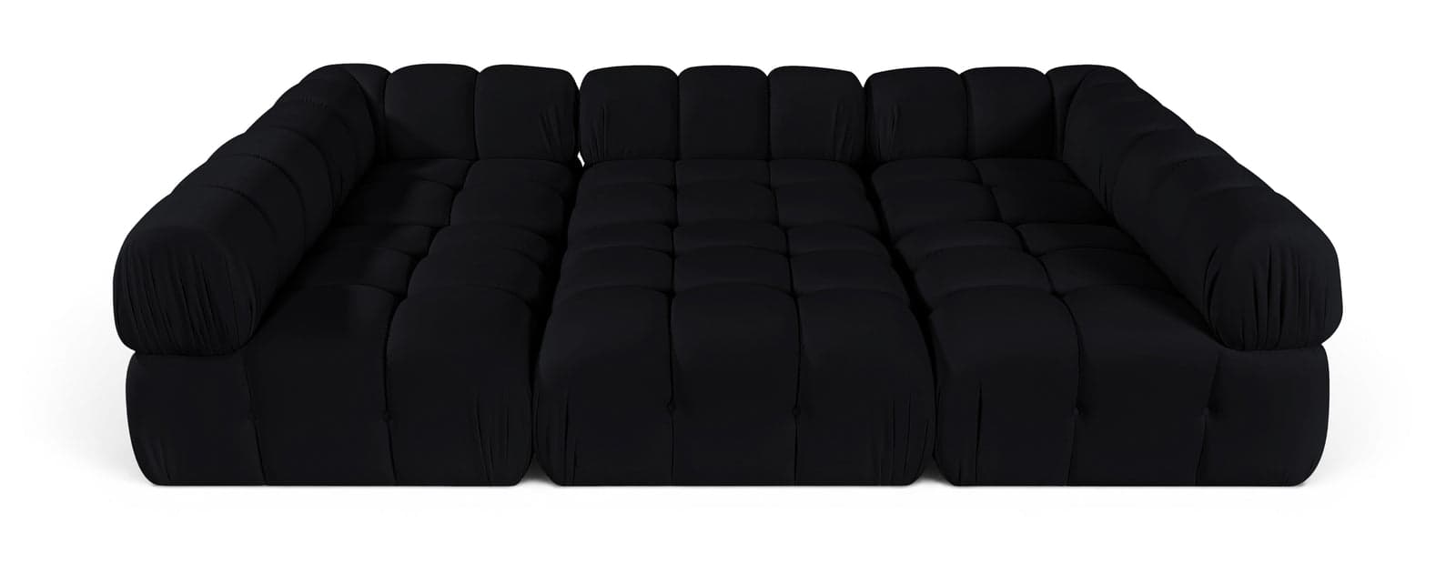 Camden Black Velvet Performance Fabric Upholstered Sectional, 6-Piece (Style 8) — Vista 1 (1/3)