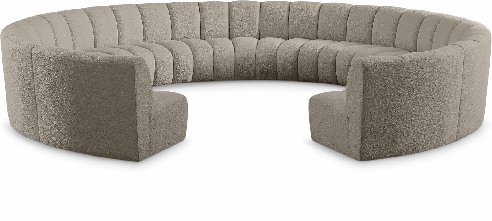 Isolde 178" Brown Boucle Fabric Upholstered Sectional, 11-Piece — Vista 1 (1/3)
