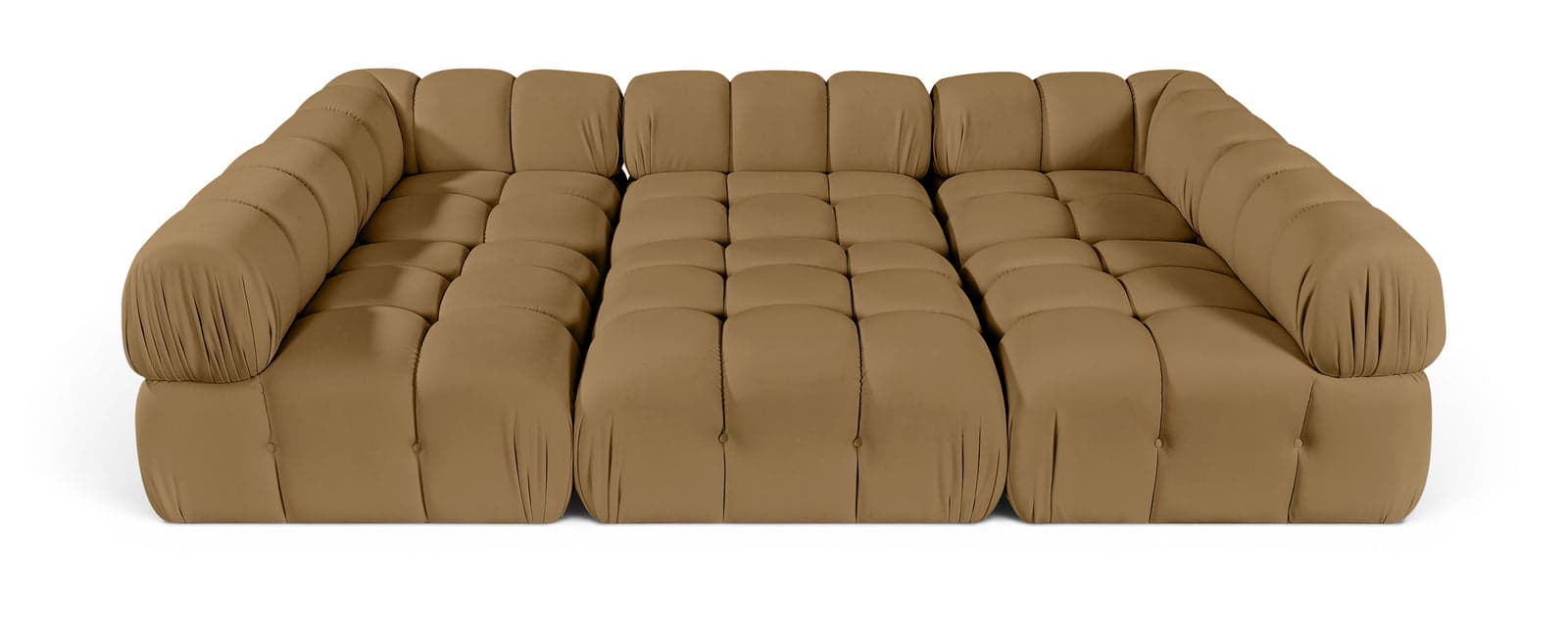 Camden Saddle Velvet Performance Fabric Upholstered Sectional, 6-Piece (Style 8) — Vista 1 (1/3)