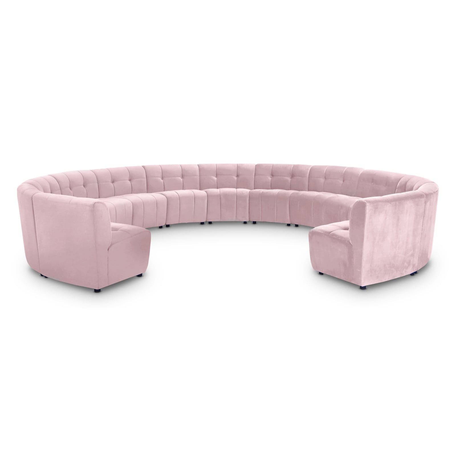 Kira 177.5" Pink Velvet Upholstered Sectional, 13-Piece — Vista 1 (1/3)