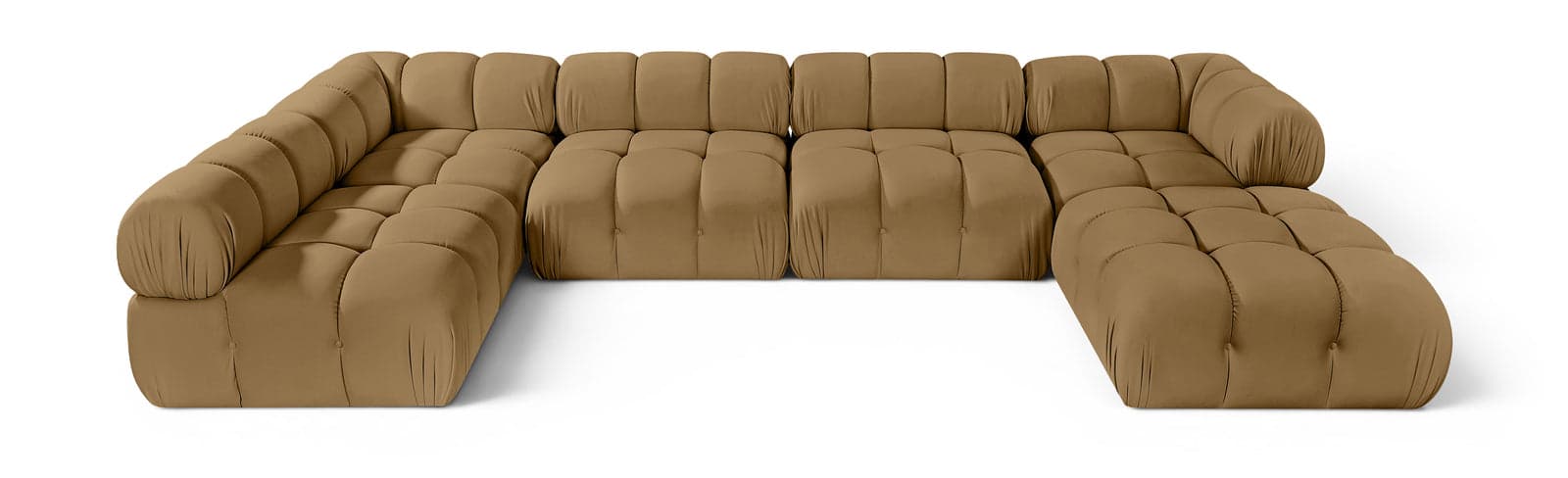 Camden Saddle Velvet Performance Fabric Upholstered Sectional, 6-Piece (Style 5) — Vista 1 (1/3)