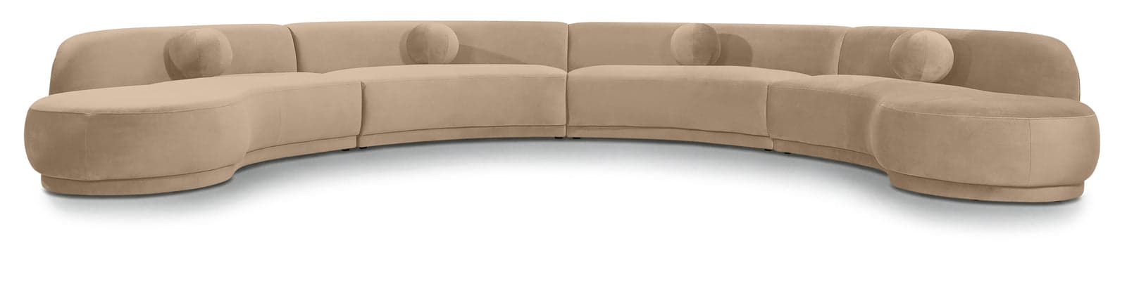 Juniper 189" Beige Velvet Performance Fabric Upholstered Sectional — Vista 1 (1/3)
