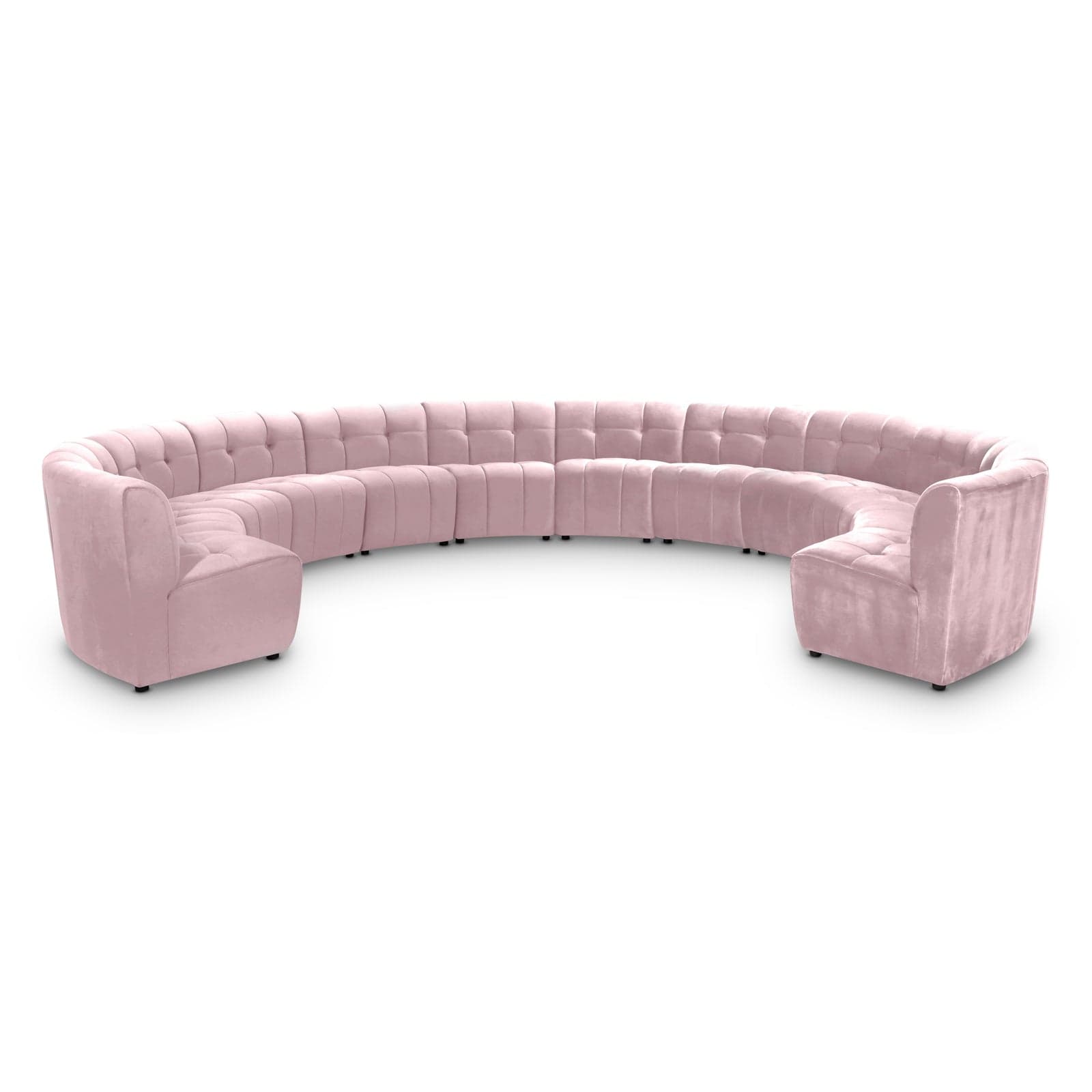Kira 177.5" Pink Velvet Upholstered Sectional, 12-Piece — Vista 1 (1/3)