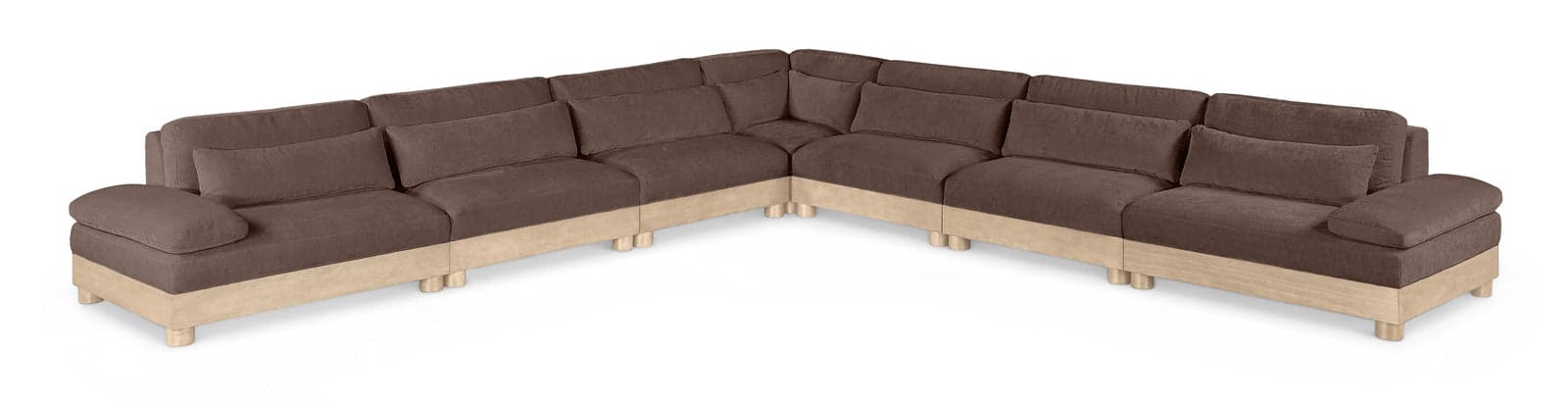 Kira 167.75" Brown Chenille Fabric Upholstered Modular Sectional, 7-Piece — Vista 1 (1/3)