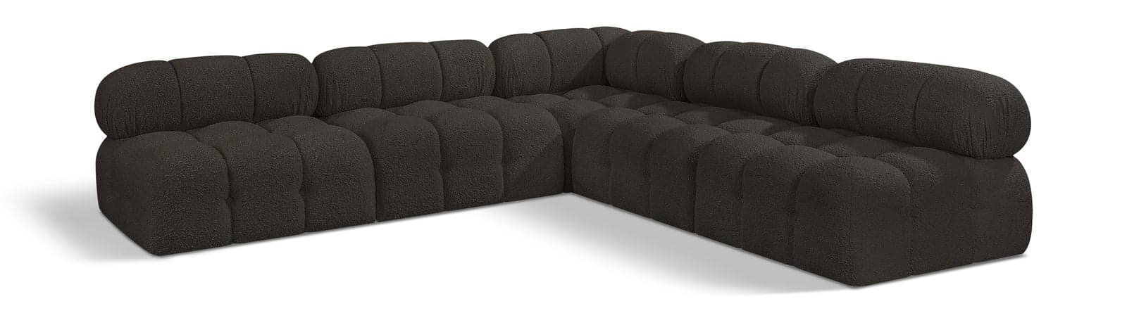 Darcy 102" Brown Boucle Fabric Upholstered Sectional, 5-Piece — View 1 (1/3)