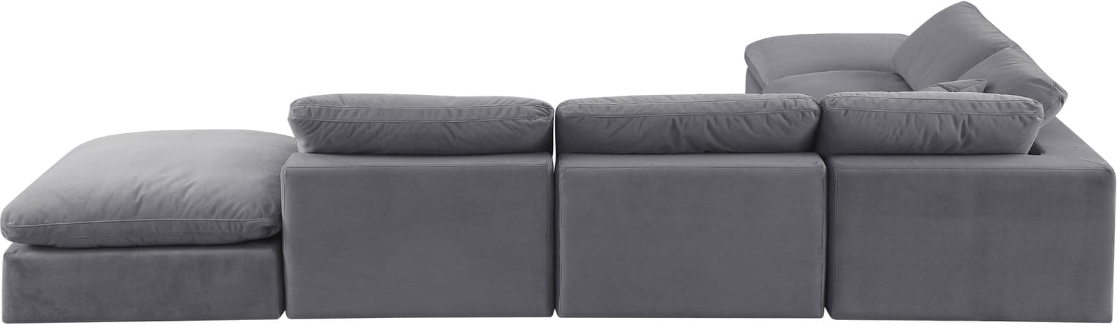 Farrah 157" Grey Velvet Upholstered Sectional, 6-Piece — View 1 (1/3)