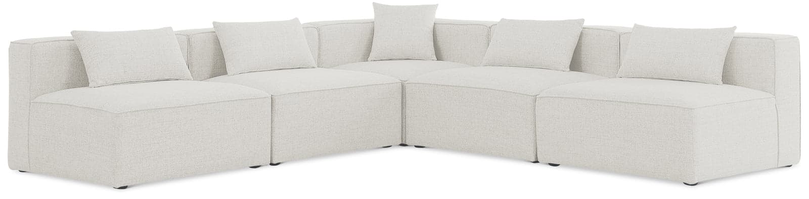 Farrah 108" Cream Fabric Upholstered Sectional, 5-Piece — View 1 (1/3)