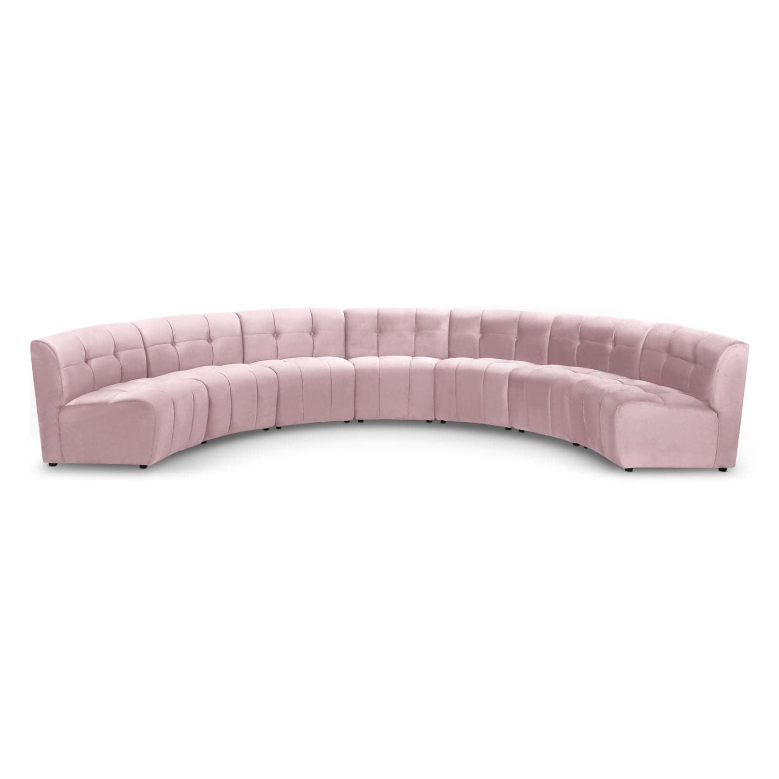 Kira 169.5" Pink Velvet Upholstered Sectional, 7-Piece — Vista 1 (1/3)