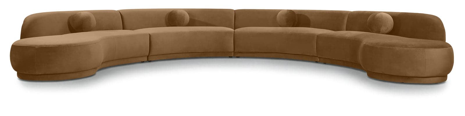 Juniper 189" Saddle Velvet Performance Fabric Upholstered Sectional — Vista 1 (1/3)