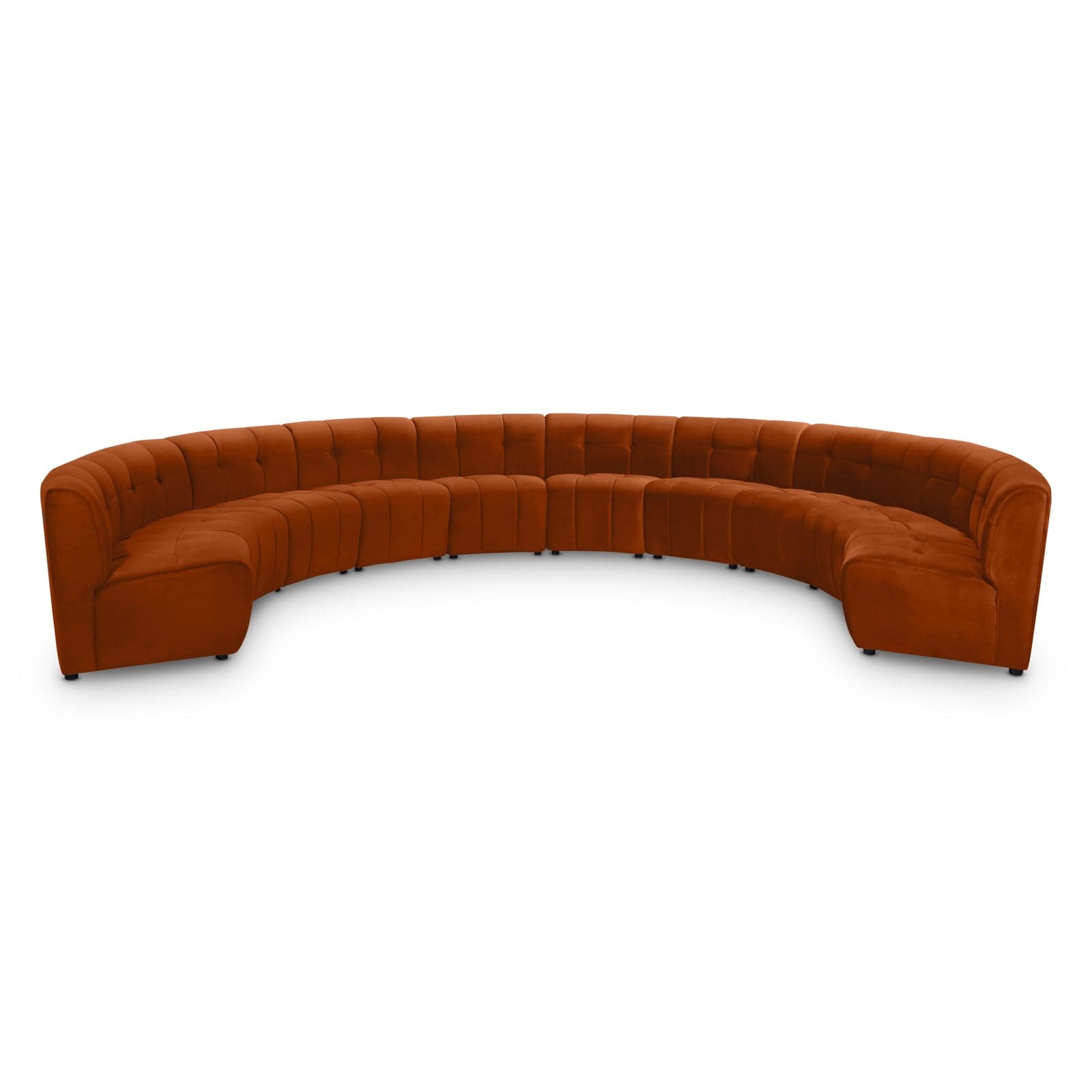 Kira 177.5" Cognac Velvet Upholstered Sectional, 10-Piece — Vista 1 (1/3)