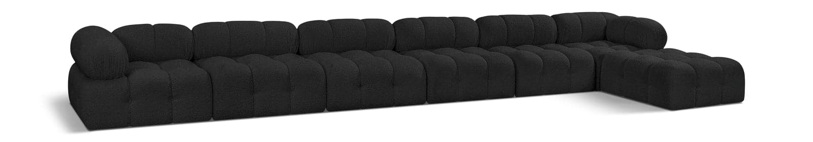Darcy 204" Black Boucle Fabric Upholstered Sectional, 7-Piece (Style 2) — Vista 1 (1/3)
