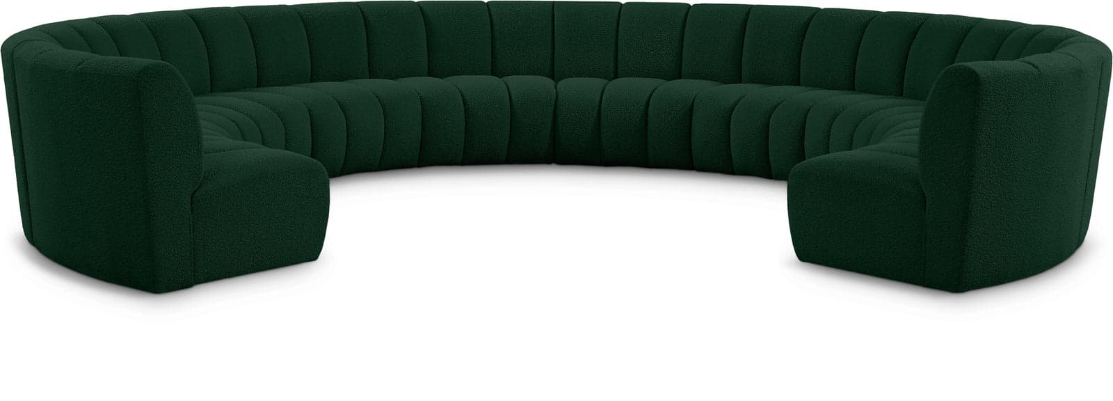 Isolde 178" Green Boucle Fabric Upholstered Sectional, 10-Piece — Vista 1 (1/3)