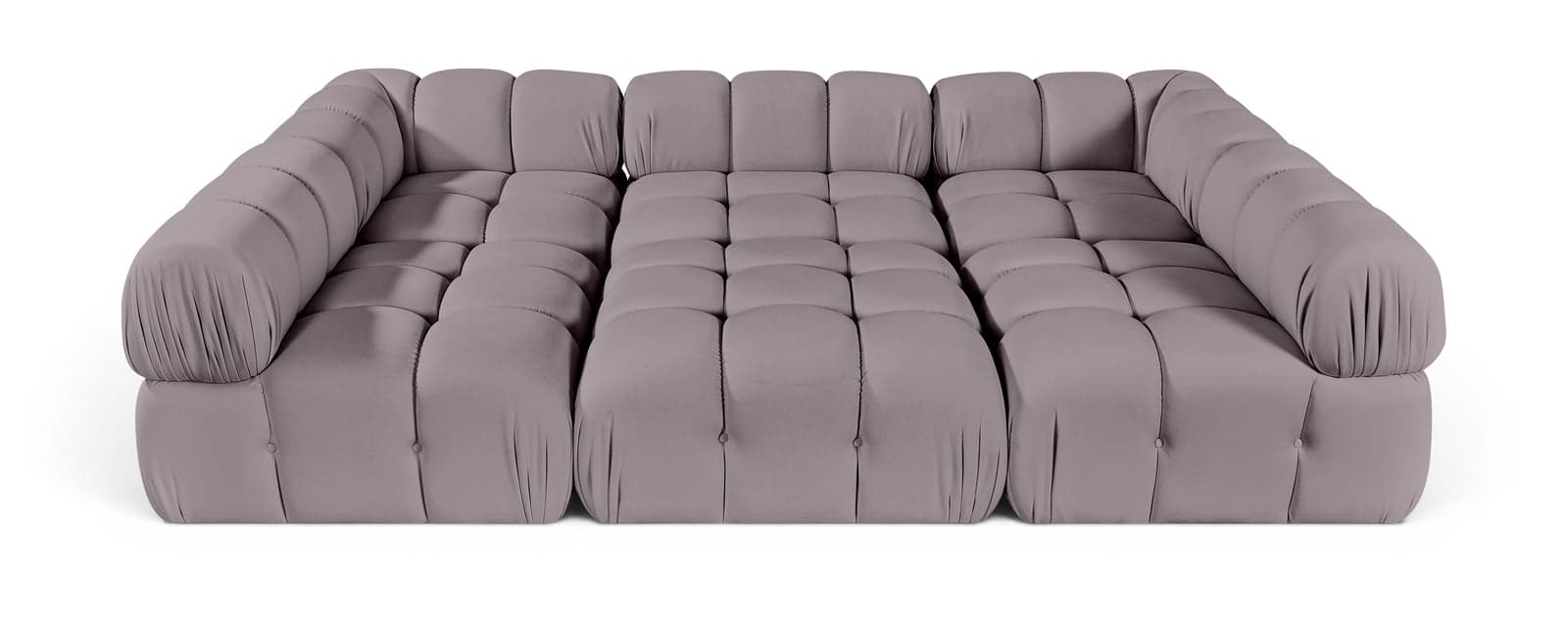 Camden Taupe Velvet Performance Fabric Upholstered Sectional, 6-Piece (Style 8) — View 1 (1/3)