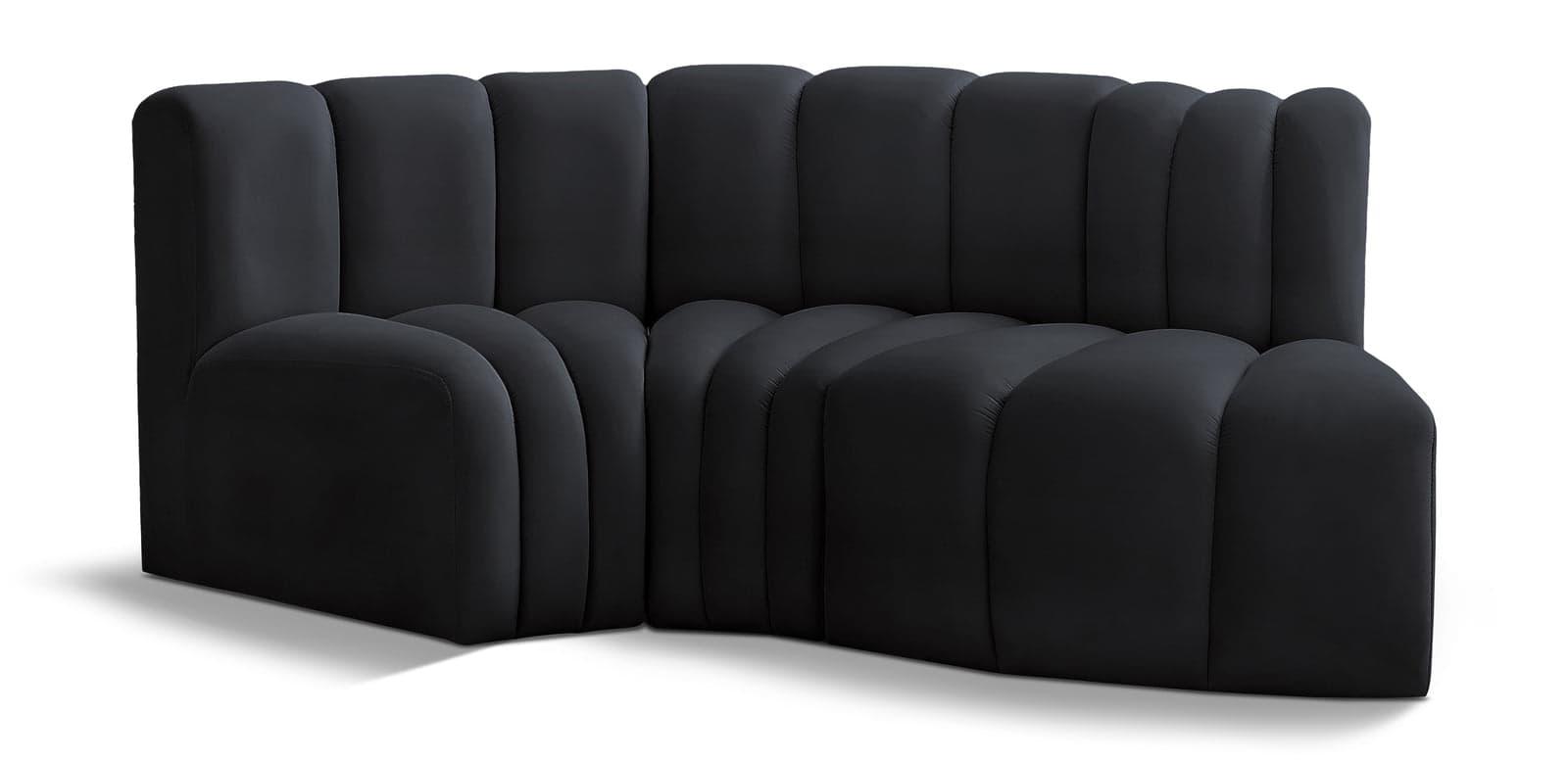 Yara 70" Velvet Upholstered Sectional, 3-Piece — Vista 1 (1/6)