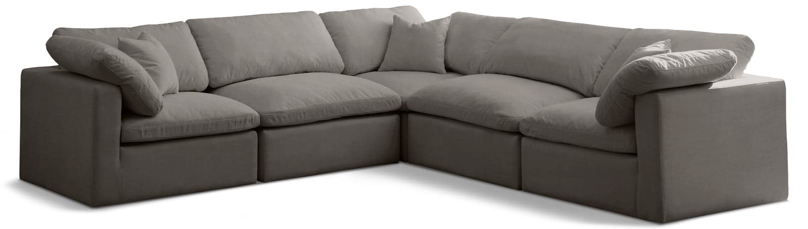 Selene 105" Grey Velvet Upholstered Standard Comfort Sectional, 5-Piece (Style 2) — Vista 1 (1/3)