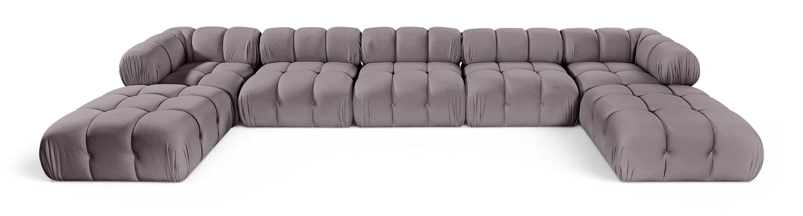 Camden Taupe Velvet Performance Fabric Upholstered Sectional, 7-Piece (Style 3) — Vista 1 (1/3)