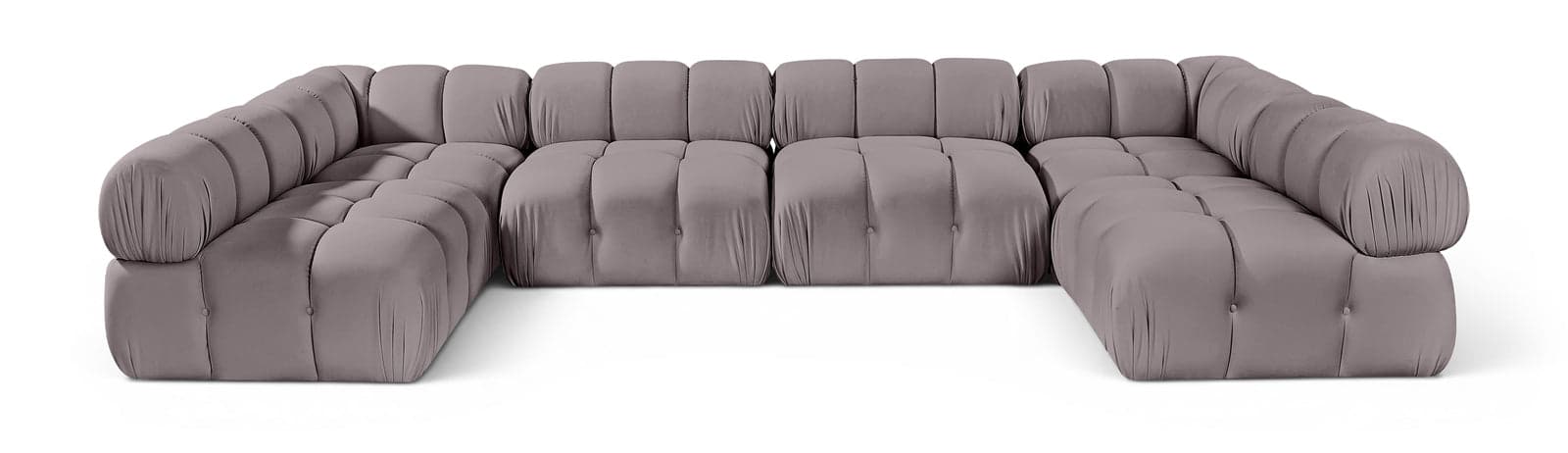 Camden Taupe Velvet Performance Fabric Upholstered Sectional, 6-Piece (Style 3) — Vista 1 (1/3)