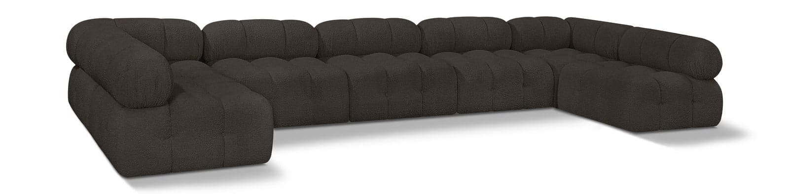Darcy 170" Brown Boucle Fabric Upholstered Sectional, 7-Piece — Vista 1 (1/3)