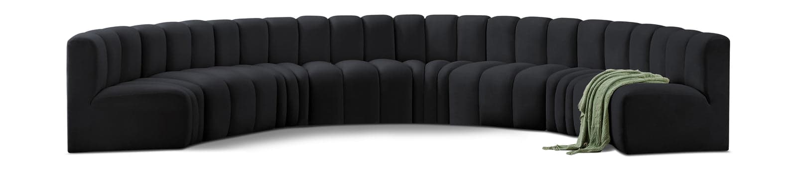 Yara 162" Velvet Upholstered Sectional, 8-Piece — Vista 1 (1/6)