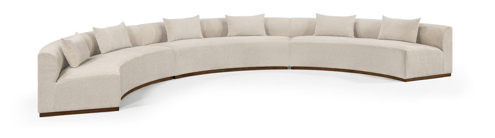 Orla 221.25" Beige Chenille Fabric Upholstered Sectional, 3-Piece — Vista 1 (1/3)