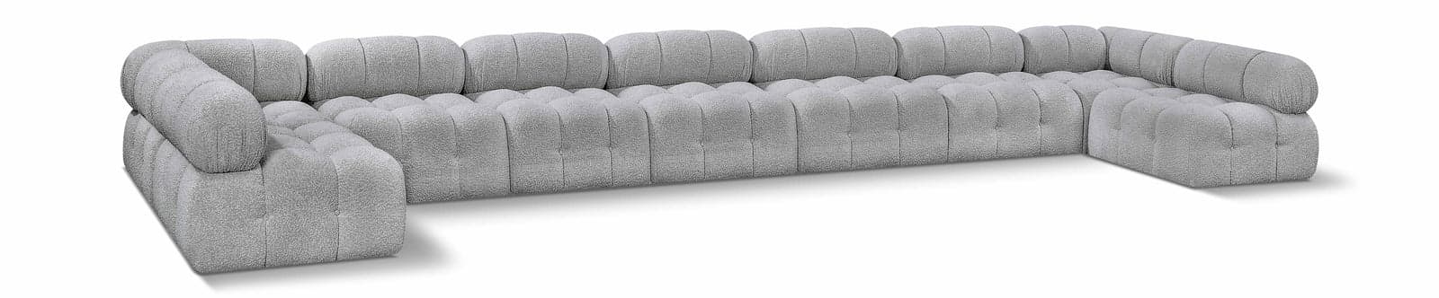 Darcy 204" Grey Boucle Fabric Upholstered Sectional, 9-Piece — Vista 1 (1/3)