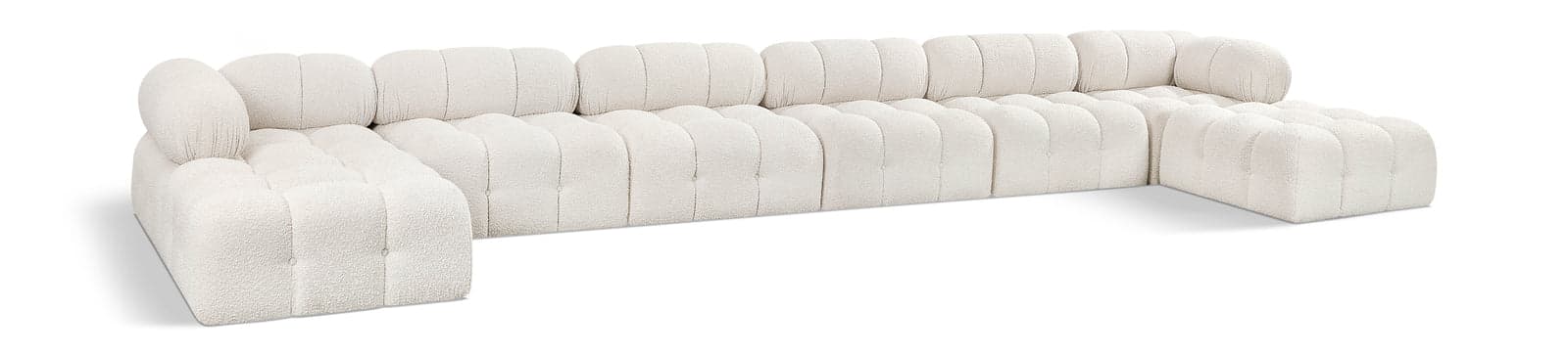 Darcy 204" Cream Boucle Fabric Upholstered Sectional, 8-Piece — Vista 1 (1/3)