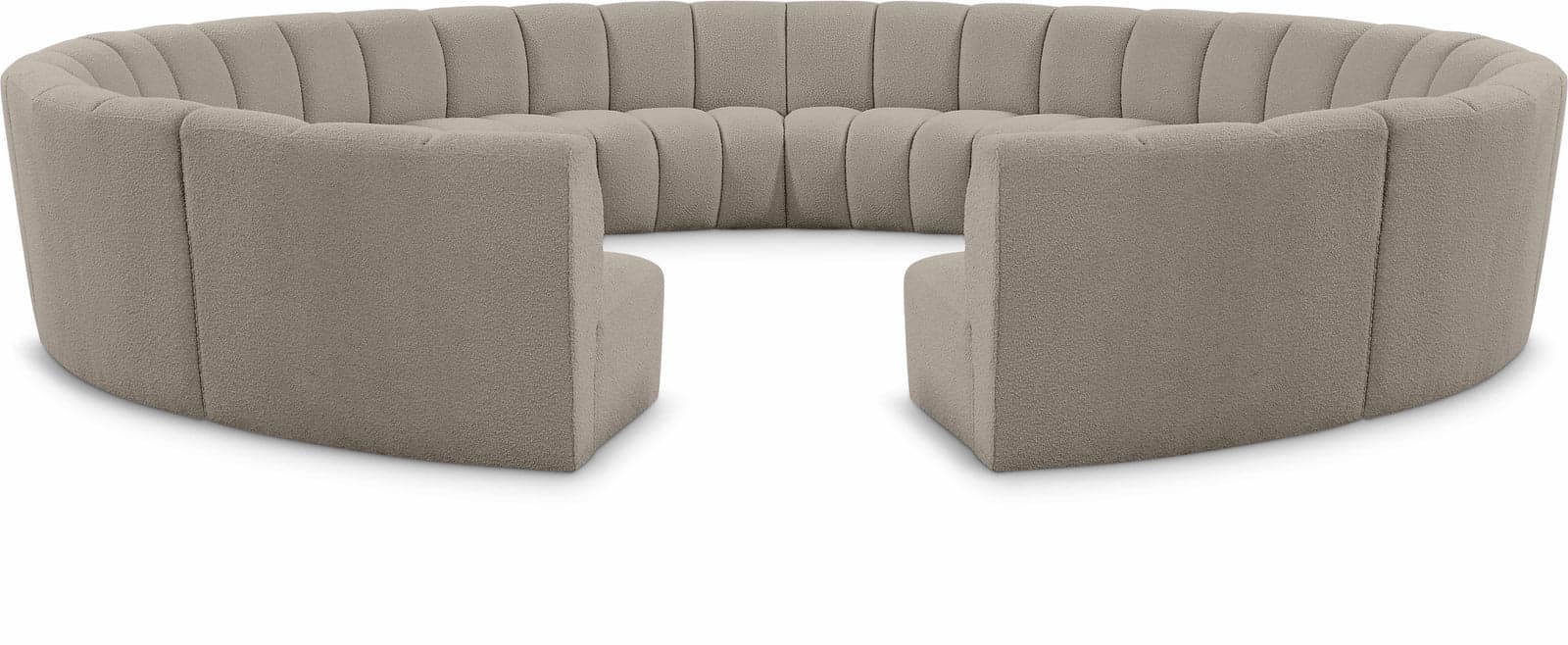 Isolde 178" Brown Boucle Fabric Upholstered Sectional, 12-Piece — Vista 1 (1/3)