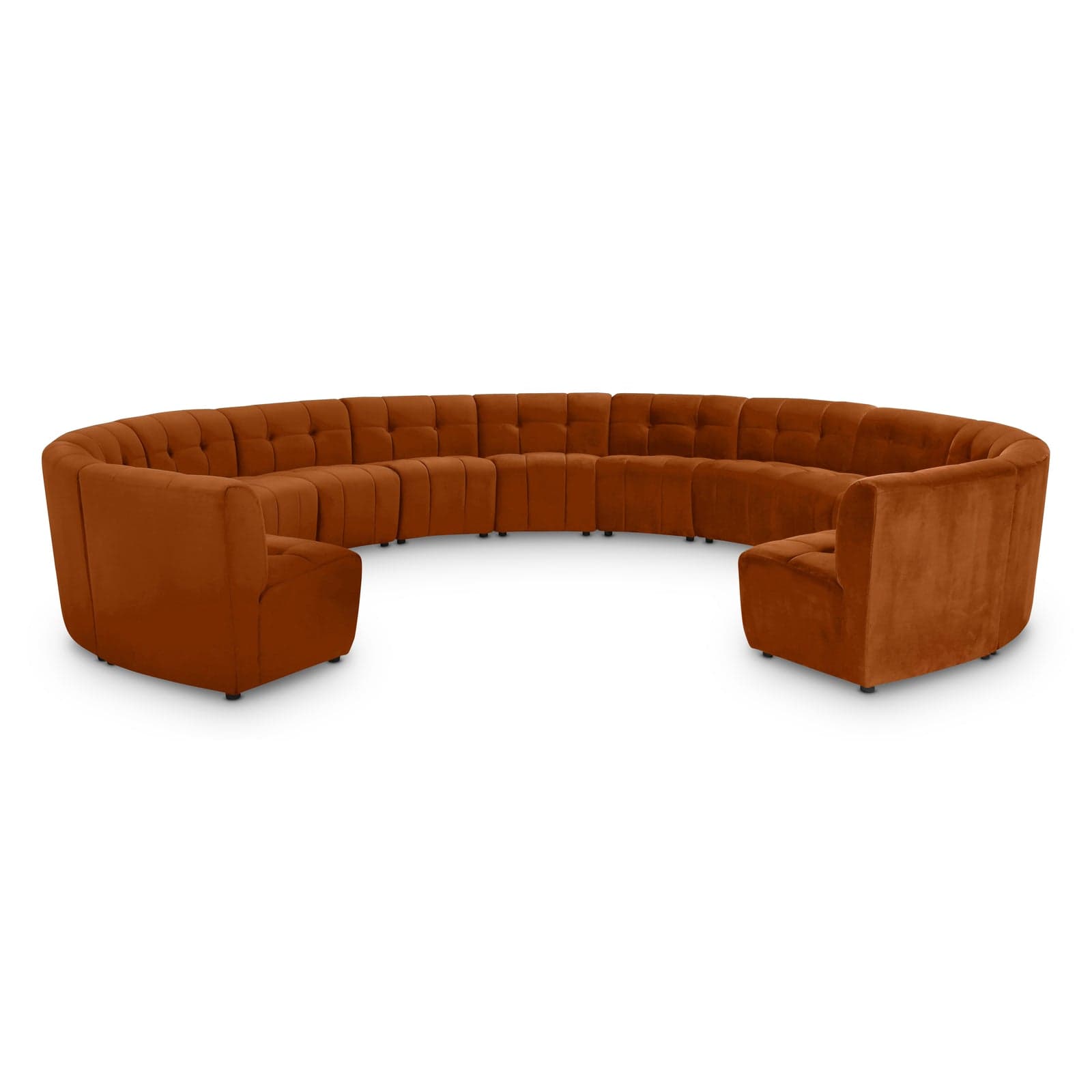 Kira 177.5" Cognac Velvet Upholstered Sectional, 13-Piece — Vista 1 (1/3)