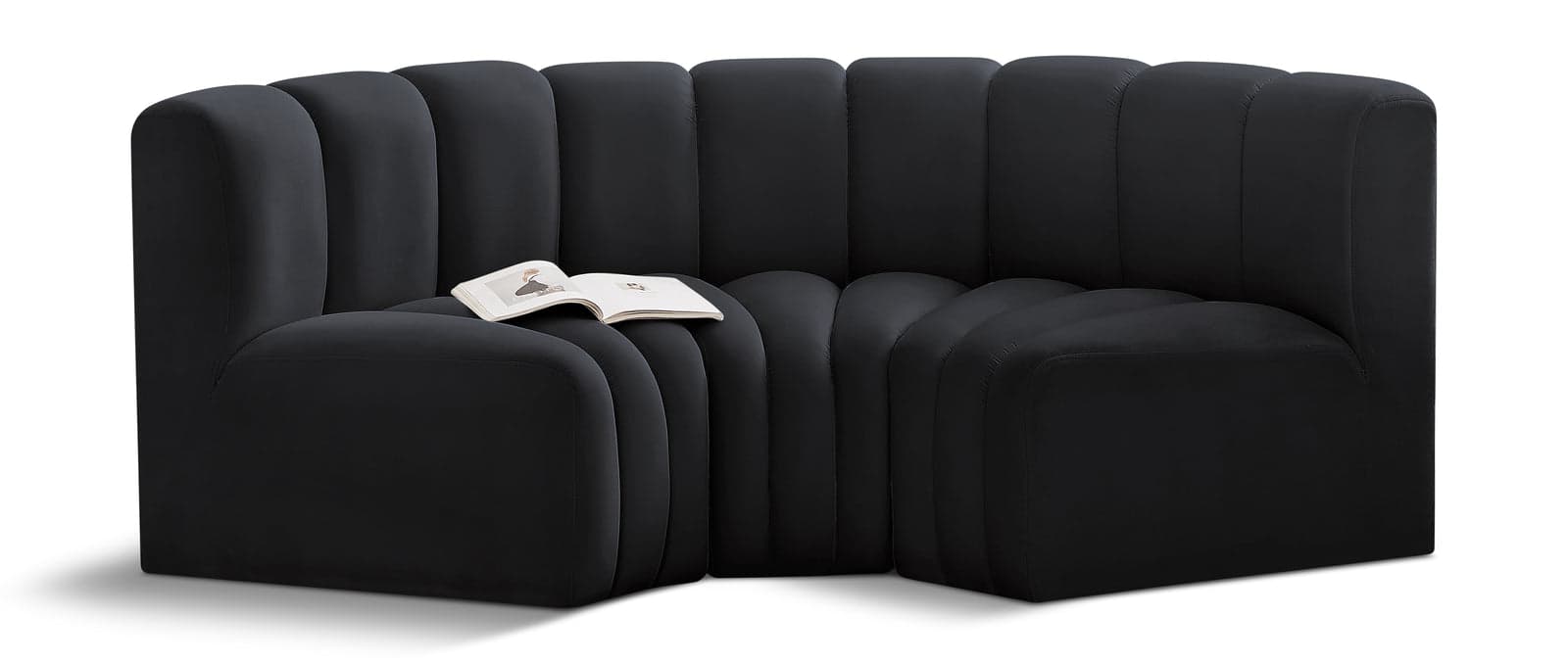 Yara 80" Velvet Upholstered Sectional, 3-Piece — Vista 1 (1/6)